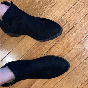Suede black booties